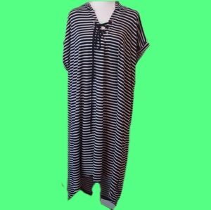 ** Relaxx Striped Sleeveless Dress With Hoodie Women's Size 2X